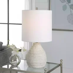New Kirklands Home washed Textured Ellie Table Lamp White