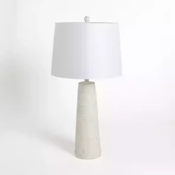 Discount Kirklands Home washed Textured Taper Table Lamp White