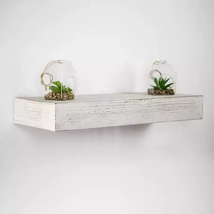 Kirklands Home Whitewashed Wood Floating Shelf, 24 in.