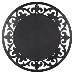 Outlet Kirklands Home washed Wood Round Shavali Mirror White