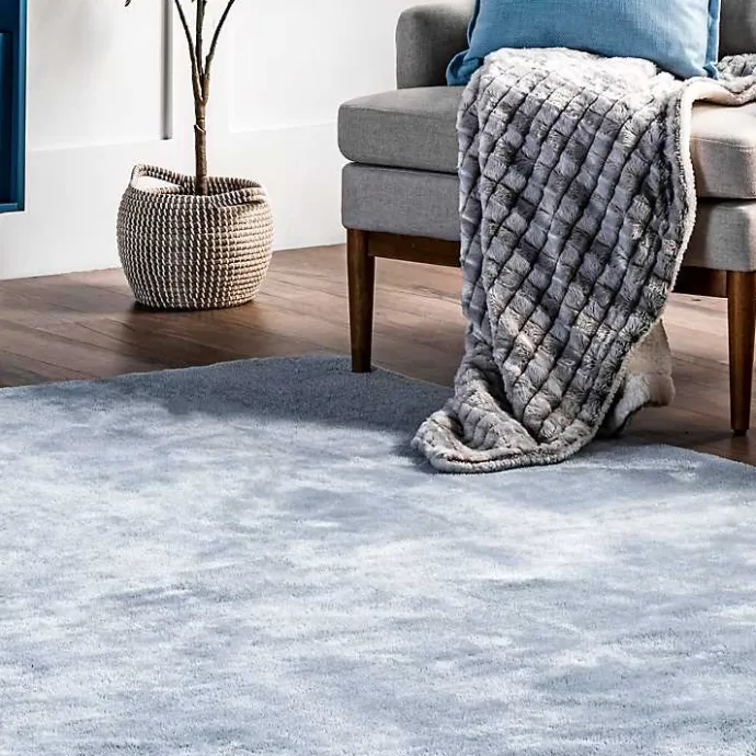 Discount Kirklands Home Whitlow Shag Washable Area Rug, 8x10 Blue