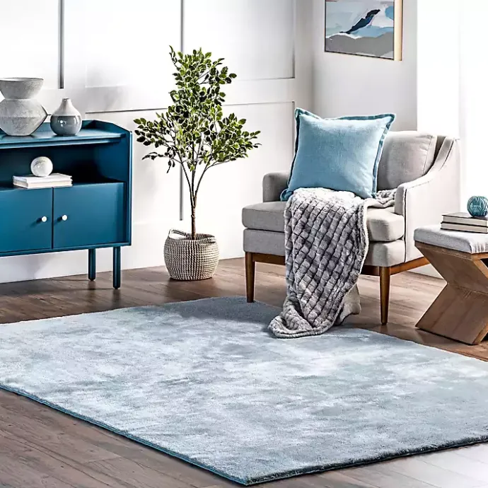 Sale Kirklands Home Whitlow Shag Washable Area Rug, 6x9 Blue
