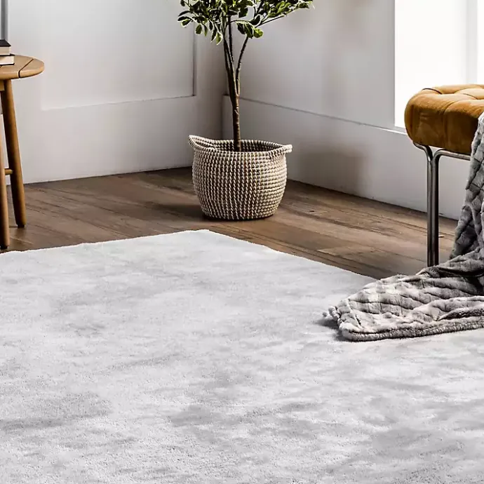 Sale Kirklands Home Whitlow Shag Washable Area Rug, 6x9 Silver
