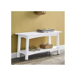 Clearance Kirklands Home Willis Wooden Lower Shelf Bench White