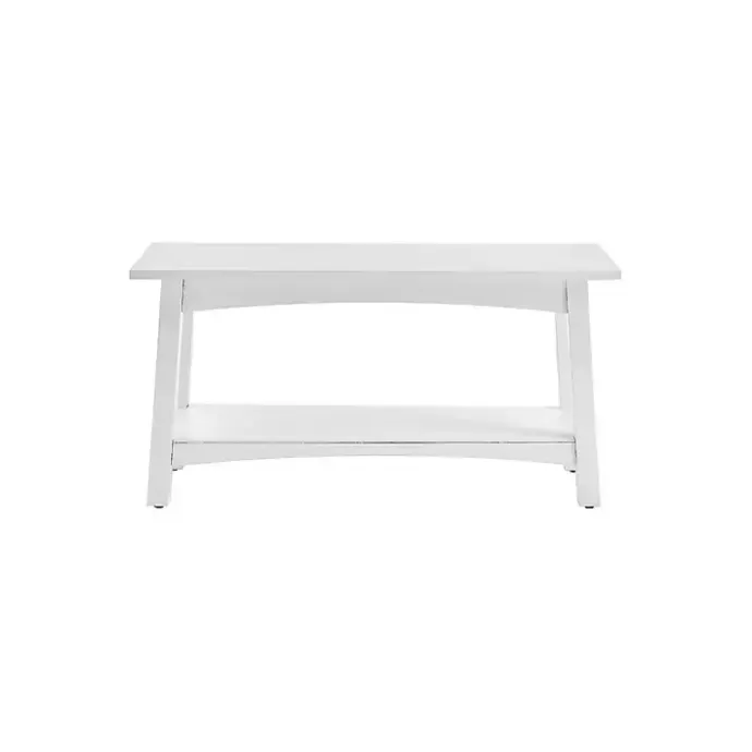 Clearance Kirklands Home Willis Wooden Lower Shelf Bench White