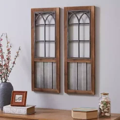 Clearance Kirklands Home Willow Farms Window Plaque, Set of 2 Brown