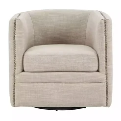 Online Kirklands Home Wilson Tufted Taupe Swivel Accent Chair Tan