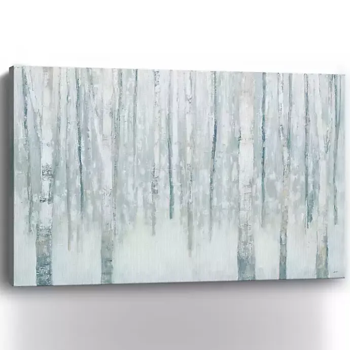 Clearance Kirklands Home Winter Blue Birch Canvas Art Print, 60x40 in.