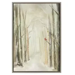 Best Kirklands Home Winter Forest Landscape Framed Canvas Art Print White