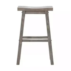 Kirklands Home Wire Brushed Saddle Wood Bar Stool Gray