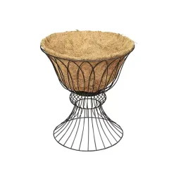 Clearance Kirklands Home Wire Hourglass Planter with Coco Mat Liner Black