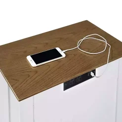 Kirklands Home Wood & Two-Tone Charging Open Accent Table White