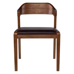 Online Kirklands Home Wood and Faux Leather Dining Chair Black