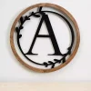 Hot Kirklands Home Wood and Metal Laurel Monogram A Plaque