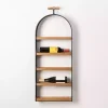 Kirklands Home Wood and Metal 5-Tier Wine Bottle Wall Shelf