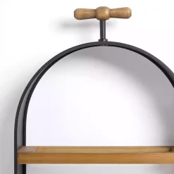 Kirklands Home Wood and Metal 5-Tier Wine Bottle Wall Shelf