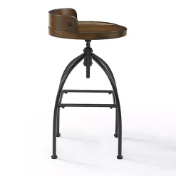 Clearance Kirklands Home Wood Edgar Industrial Adjustable Stool Brown