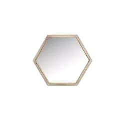 Online Kirklands Home Wood Frame Hexagon Wall Mirror