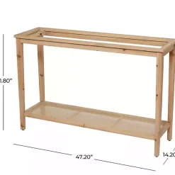 Online Kirklands Home Wood Glass Top Console Table with Rattan Shelf Brown