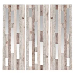 Best Kirklands Home Wood Plank and Mirror Slice Wall Plaques, Set of 3