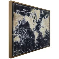 Best Kirklands Home World Map on Black Framed Art Print