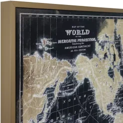 Best Kirklands Home World Map on Black Framed Art Print
