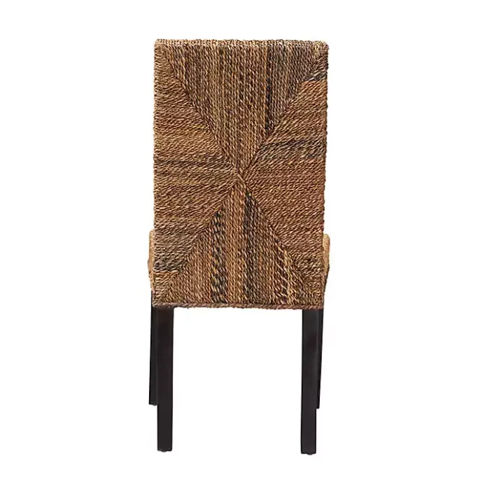 Online Kirklands Home Woven Banana Fiber and Mahogany Dining Chair Tan