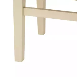 Outlet Kirklands Home Woven Camel Leather Natural Wood Bench Brown