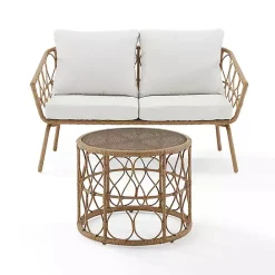 Kirklands Home Woven Loop Rattan 2-pc. Outdoor Loveseat Set