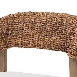 Discount Kirklands Home Woven Rattan Modern Bohemian Dining Chair White