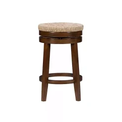 Best Kirklands Home Woven Seagrass Walnut Wood Swivel Counter Stool Tan