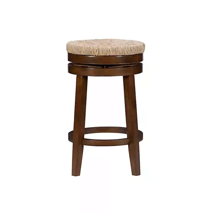Best Kirklands Home Woven Seagrass Walnut Wood Swivel Counter Stool Tan