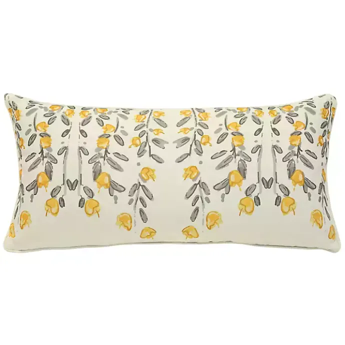 Hot Kirklands Home Yellow & Gray Floral Outdoor Pillow