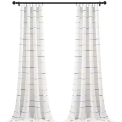 Online Kirklands Home Yellow and Gray Stripe Curtain Panel Set, 84 in.