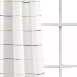 Sale Kirklands Home Yellow and Gray Stripe Curtain Panel Set, 95 in.