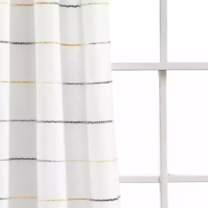 Sale Kirklands Home Yellow and Gray Stripe Curtain Panel Set, 95 in.