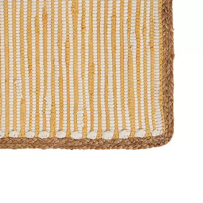 Kirklands Home Yellow and White Striped Placemats, Set of 4