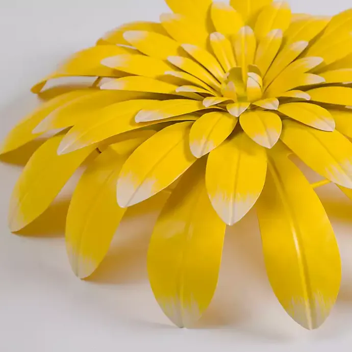 Discount Kirklands Home Metal Flower Outdoor Wall Plaque Yellow