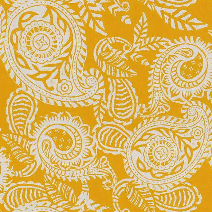 Hot Kirklands Home Yellow Paisley Outdoor Seat Cushions, Set of 2