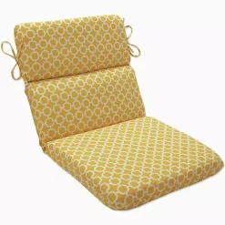 Kirklands Home Pattern Outdoor Chair Cushion Yellow