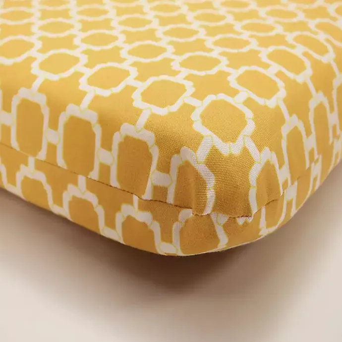 Kirklands Home Pattern Outdoor Chair Cushion Yellow