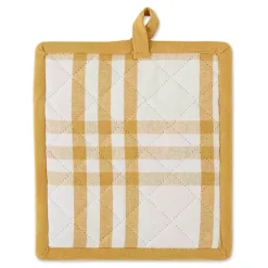 Sale Kirklands Home Yellow Plaid Eat Drink Enjoy 4-pc. Dish Towel Set