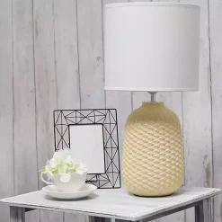 Online Kirklands Home Purled Ceramic Table Lamp Yellow