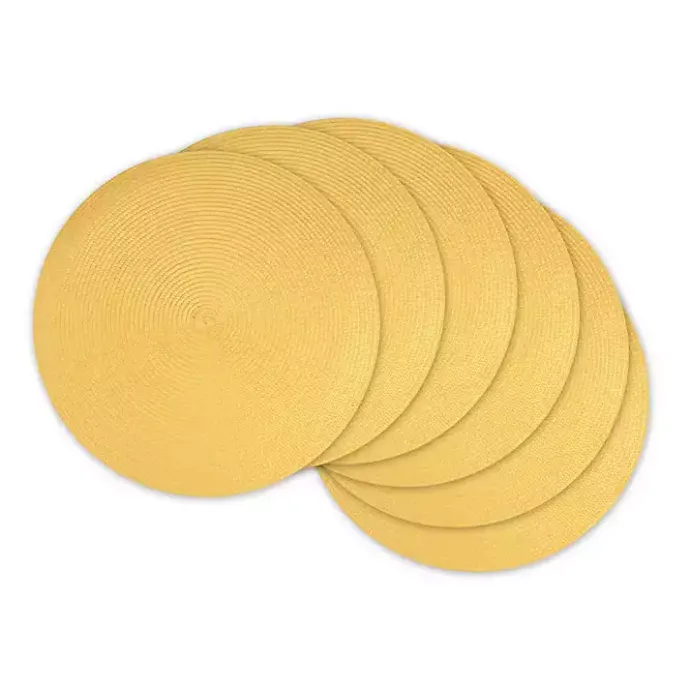 Kirklands Home Solid Round Placemats, Set of 6 Yellow