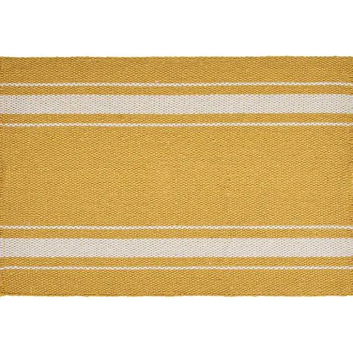 Discount Kirklands Home Striped Fringe Placemats, Set of 4 Yellow