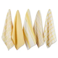 Online Kirklands Home Yellow Woven Assorted Dishtowels, Set of 5